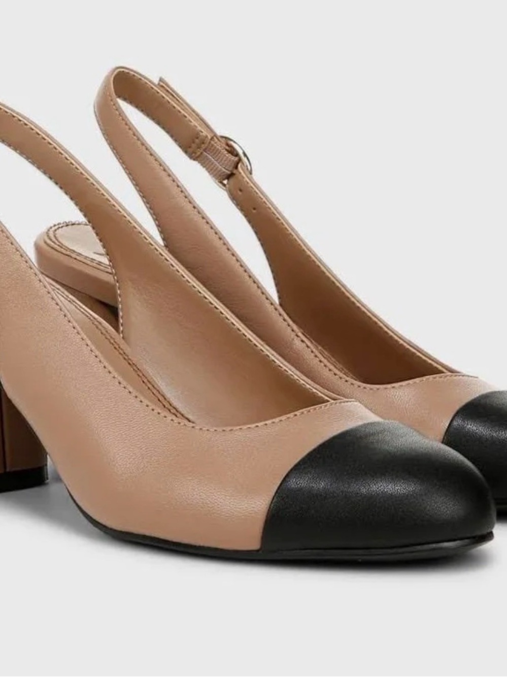Naturalizer Sophie Black and Tan Leather Slingback Pumps 8.5M $140